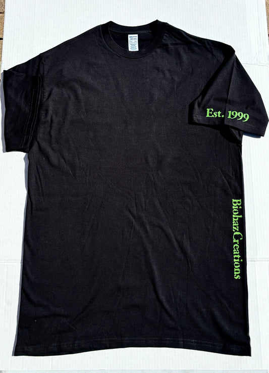 Biohaz Creations logo t-shirt (green logo)