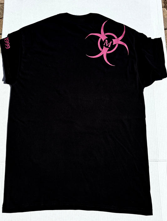 Biohaz Creations logo t-shirt (pink logo)